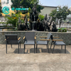 Simple Style Aluminium Outdoor Furniture All Weather Fabrics Dining Cathedra Cum Wood Armrest Garden Patio Cathedra for Hotel Restaurant