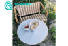 Eenvoudige binnehof aluminiummeubels Buitelug-langbankstoel Geweefde rottang Tuinsitplek Ontspanningsbankstoel vir Hotel Patio Bistro