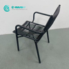 Mobilier d'ext&eacute;rieur minimaliste, chaise de salle &agrave; manger en aluminium de qualit&eacute;, chaise de jardin, loisirs, corde tiss&eacute;e, avec table basse, ensemble pour balcon de la maison