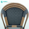 होटल रेस्तरां कॉफी शॉप के लिए क्लासिक आउटडोर डाइनिंग फर्नीचर उच्च गुणवत्ता वाले एल्यूमिनियम फ्रेम डाइनिंग चेयर बुना रतन गार्डन चेयर
