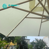 Bingkai Aluminium Perabot Taman Berkualiti Tinggi dengan Payung Patio Kemasan Kayu Payung Pantai Persegi Kalis Air untuk Halaman Luar