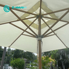 Bingkai Aluminium Perabot Taman Berkualiti Tinggi dengan Payung Patio Kemasan Kayu Payung Pantai Persegi Kalis Air untuk Halaman Luar