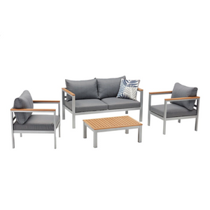 Teak wood armrest sofa alumini nje na matakia