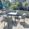 Modern Outdoor Braided Rope Design Aluminium Dining Chair And Table Set