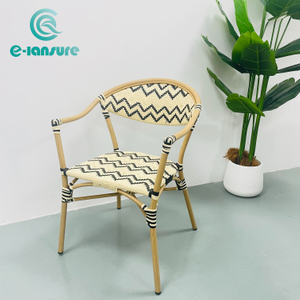 Μινιμαλιστικό Έπιπλο Εξωτερικού Χώρου Αλουμινένιο Πλαίσιο Καρέκλα Rattan για Εστιατόριο Courtyard