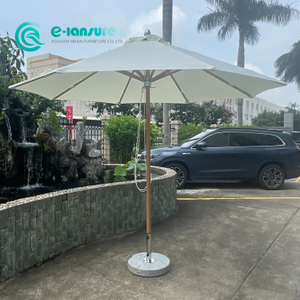 جدید تھوک گارڈن چھتری ایلومینیم فریم لکڑی کے ساتھ تمام موسمی تانے بانے کے آنگن کے ساتھ ماربل بیس کے ساتھ ہوٹل ریسورٹ بیچ کے لیے