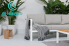 Elegante sof&aacute; ao ar livre m&oacute;veis dur&aacute;vel quadro de alum&iacute;nio conjunto sof&aacute; de canto jardim com mesa de caf&eacute; conjunto para casa villa