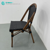 होटल रेस्तरां कॉफी शॉप के लिए क्लासिक आउटडोर डाइनिंग फर्नीचर उच्च गुणवत्ता वाले एल्यूमिनियम फ्रेम डाइनिंग चेयर बुना रतन गार्डन चेयर