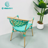 パティオレストラン用のシンプルなスタイルの屋外アルミフレームライトグリーン籐椅子
