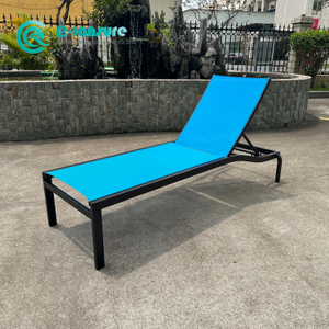 Mobilier de exterior cu ridicata din fabrică, cadru de aluminiu, șezlong șezlong pentru toate vremea, șezlong din material textil pentru plaja hotelului.