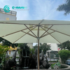 Bingkai Aluminium Perabot Taman Berkualiti Tinggi dengan Payung Patio Kemasan Kayu Payung Pantai Persegi Kalis Air untuk Halaman Luar