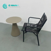 Mobilier d'ext&eacute;rieur minimaliste, chaise de salle &agrave; manger en aluminium de qualit&eacute;, chaise de jardin, loisirs, corde tiss&eacute;e, avec table basse, ensemble pour balcon de la maison
