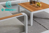 Elegante sof&aacute; ao ar livre m&oacute;veis dur&aacute;vel quadro de alum&iacute;nio conjunto sof&aacute; de canto jardim com mesa de caf&eacute; conjunto para casa villa