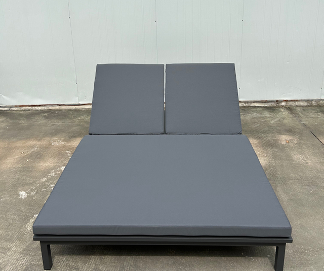 Ležaljka za sunčanje s dvostrukim sjedalom, potpuno aluminijska, ležaljka s jastukom