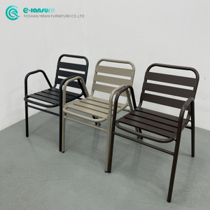 Furnitur Luar Ruangan Aluminium Kursi Makan Taman Kursi Santai Bingkai Logam Berkualitas Tinggi Kursi Tunggal Semua Cuaca untuk Halaman Teras Rumah