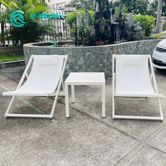 Simple Style: Outdoor Garden Furniture Quality Aluminium Frame Folding Cathedra Cum Coffee Table Set Patio Leisure Cathedra Set for Home Hotel
