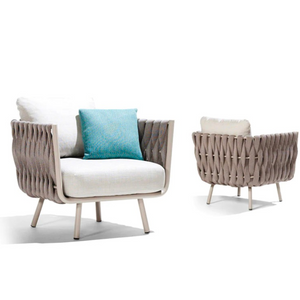 Гаднах зориулалттай ганц суудалтай саарал олс хөнгөн цагаан хүрээтэй буйдан