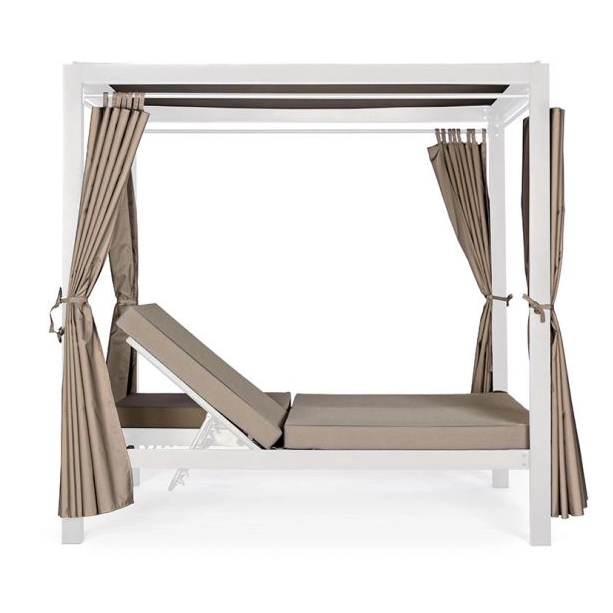 Espregui&ccedil;adeira dupla luxuosa com colch&atilde;o para exterior