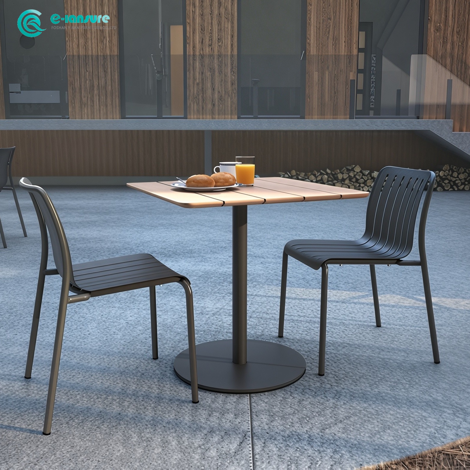 Kvalitet Udend&oslash;rs M&oslash;bler Alle Aluminium Stel Spisebord og Stole S&aelig;t G&aring;rdhave Have Metal Spisestue S&aelig;t til Hotel Villa Restaurant