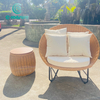 가정 정원을 위한 우연한 안뜰 가구 옥외 알루미늄 등나무 라운지용 의자 및 탁자 세트