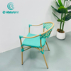 パティオレストラン用のシンプルなスタイルの屋外アルミフレームライトグリーン籐椅子