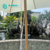 Bingkai Aluminium Perabot Taman Berkualiti Tinggi dengan Payung Patio Kemasan Kayu Payung Pantai Persegi Kalis Air untuk Halaman Luar