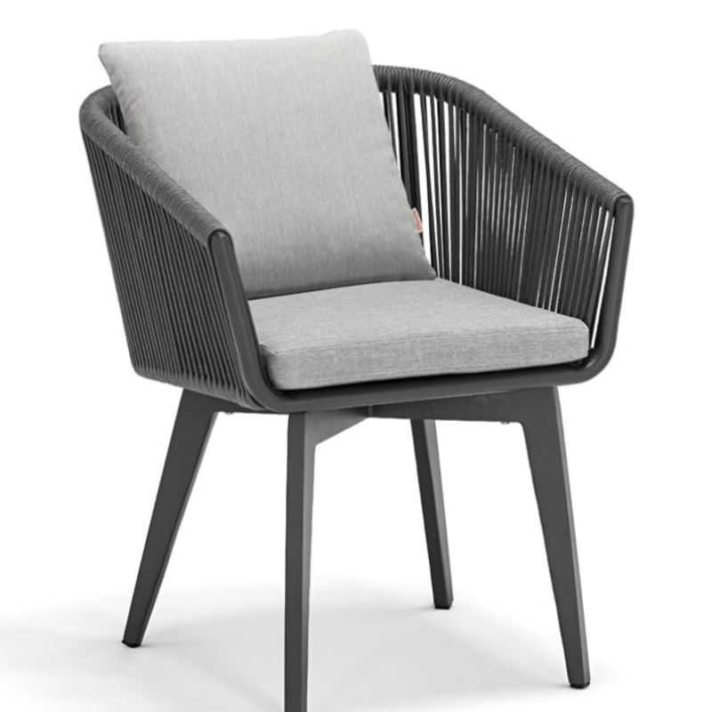 Industrial KD Design Rope stol i aluminiumsramme