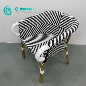 Nội thất s&acirc;n vườn ngo&agrave;i trời chất lượng cao Ghế sofa khung nh&ocirc;m Ghế sofa d&acirc;y dệt m&agrave;u đen v&agrave; trắng Sofa m&acirc;y cho kh&aacute;ch sạn Nh&agrave; h&agrave;ng hi&ecirc;n