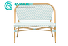 Mob&iacute;lia de restaurante de alum&iacute;nio por atacado elegante tecido rattan cadeira de banco jardim longo banco p&aacute;tio sof&aacute; cadeira para bistr&ocirc; ao ar livre cafeteria