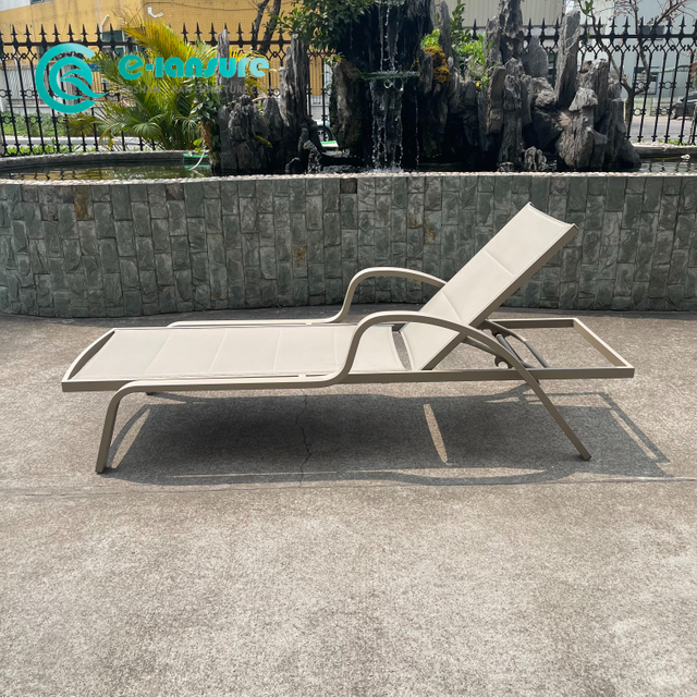 Fráma Alúmanaim Alúmanaim Sun Allamuigh Eletgant Allamuigh Cathaoir Lolge Linn Sundide Sundide le Dearadh Armrest do PATIO Saoire Óstán