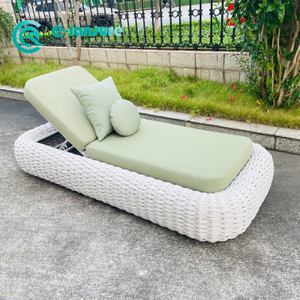 Nh&agrave; m&aacute;y trực tiếp Garden Sun Lounger Khung nh&ocirc;m Ghế Chaise Lounge D&acirc;y dệt thanh lịch Ghế c&oacute; thể ngả trong hi&ecirc;n Giường phơi nắng cho khu nghỉ dưỡng kh&aacute;ch sạn