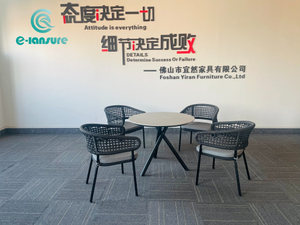 Стильная садовая обеденная мебель, алюминиевая рама, обеденный стул с круглым столом для ресторана на открытом воздухе