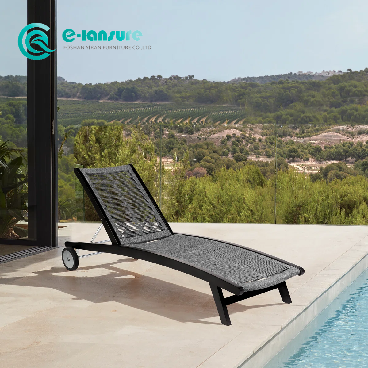 فروش عمده مبلمان باغ قاب آلومینیومی صندلی حمام بافته شده طناب صندلی نشیمنگاه صندلی کنار استخر تخت آفتابگیر با چرخ برای هتل توچال
