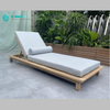 Eenvoudige Styl Buitelug Tuinmeubels Teak Hout Raam Ligstoel Soliede hout Sonbed Patio Swembad Chaise Lounge Stoel vir Villa Oord