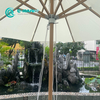 Modern Grosir Payung Taman Bingkai Aluminium Dengan Selesai Kayu Semua Cuaca Kain Payung Teras Dengan Dasar Marmer untuk Hotel Resort Beach