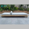 Eenvoudige Styl Buitelug Tuinmeubels Teak Hout Raam Ligstoel Soliede hout Sonbed Patio Swembad Chaise Lounge Stoel vir Villa Oord