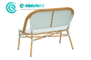 Mob&iacute;lia de restaurante de alum&iacute;nio por atacado elegante tecido rattan cadeira de banco jardim longo banco p&aacute;tio sof&aacute; cadeira para bistr&ocirc; ao ar livre cafeteria