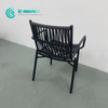 Mobilier d'ext&eacute;rieur minimaliste, chaise de salle &agrave; manger en aluminium de qualit&eacute;, chaise de jardin, loisirs, corde tiss&eacute;e, avec table basse, ensemble pour balcon de la maison