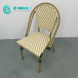 A&ccedil;ık Rattan Mobilya Kaliteli Al&uuml;minyum &Ccedil;er&ccedil;eve Yemek Sandalyesi Zarif Dokuma Rattan Bistro Sandalye Bah&ccedil;e Veranda Otel Restoran i&ccedil;in Tekli Sandalye