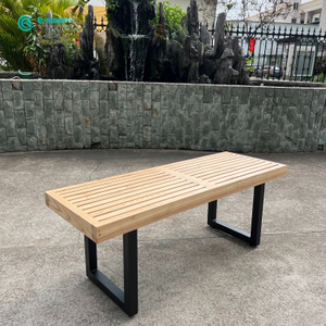 Havem&oslash;bler Aluminium Base Og Kvalitet Tr&aelig; Lang B&aelig;nk Stol Til Patio G&aring;rdhave