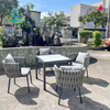 Modern Outdoor Braided Rope Design Aluminium Dining Chair And Table Set