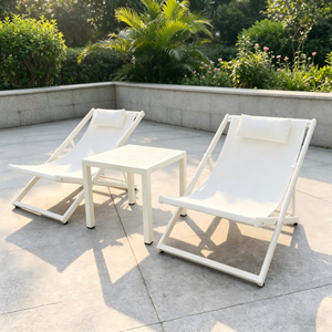 Mobili da giardino per esterni in stile semplice Sedia pieghevole con struttura in alluminio di qualit&agrave; con set di tavolini da caff&egrave; Set di sedie per il tempo libero da patio per hotel domestici