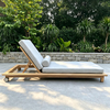 Eenvoudige tuinmeubels Teakhout raam sonstoel soliede hout sonbed Patio Swembad Chaise Lounge Stoel
