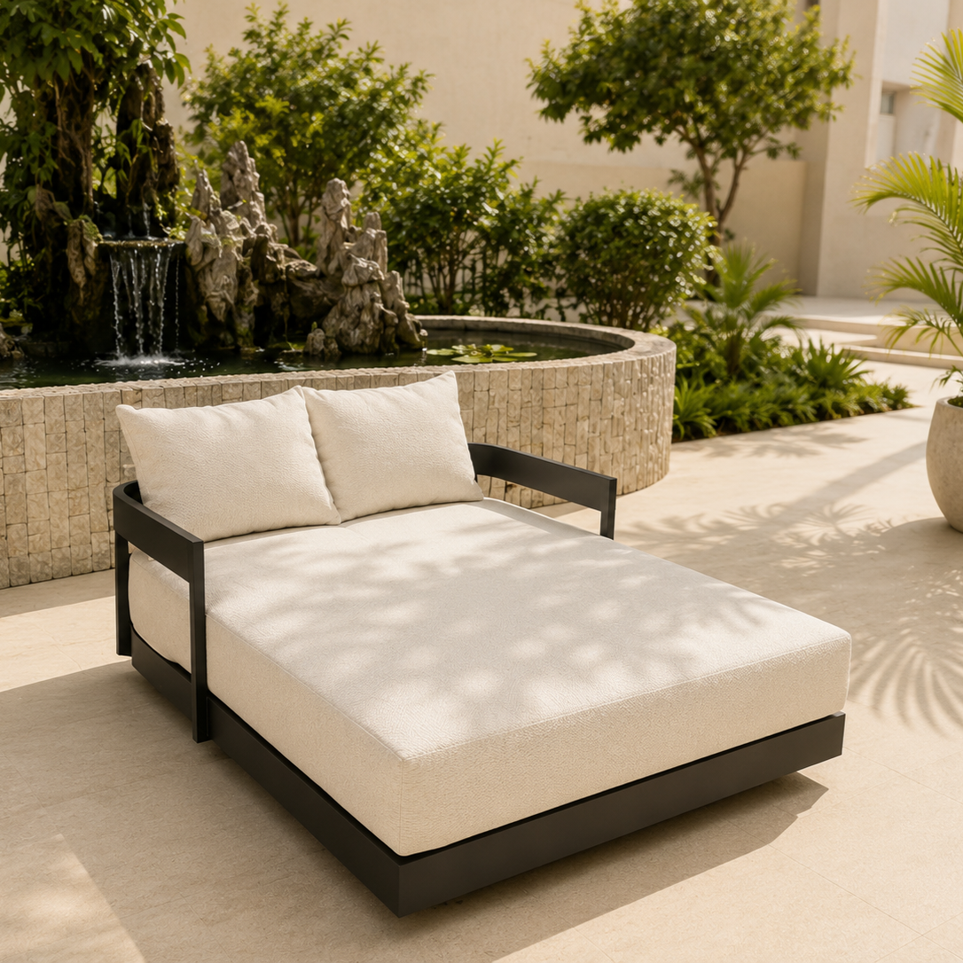 Aluminium Pulvis durabile Outdoor Pulvis Coated Aluminium Frame paradiso Daybed Omnis Tempestas Sunbed Nam Patio Courtyard