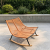 Ourdoor Leisure Rocking Chair Matibay Aluminum At Woven Rope Garden Chair